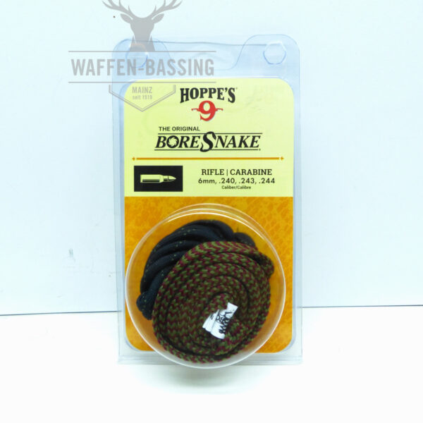 Hoppe's "BORE SNAKE" Waffenreinigungsschnur für Gewehre in Kal. 6mm, .240, .243, .244